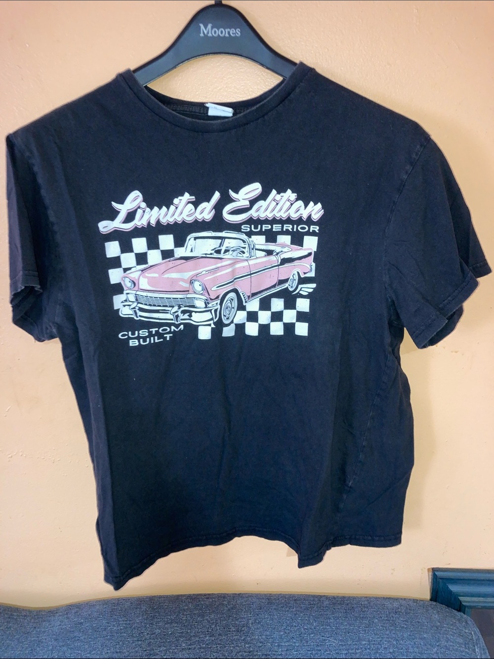 Streetwear Society Black Tee with Pink Car Graphic